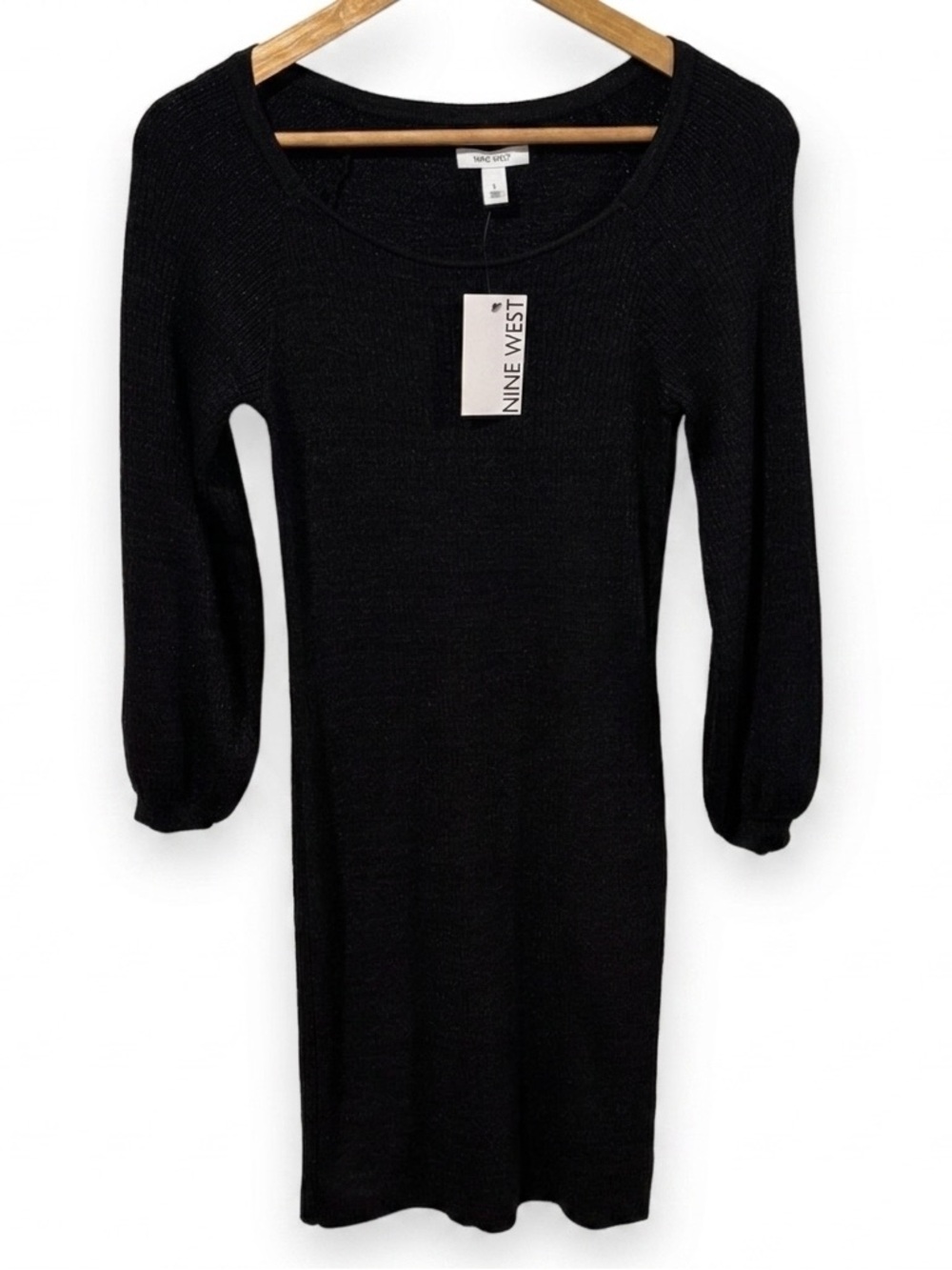 *NWT* Nine West Black Knit Dress with Long Sleeves